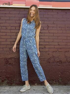 NWOT Toad&Co Sunkissed Liv Sleeveless Jumpsuit in Iris Butterfly